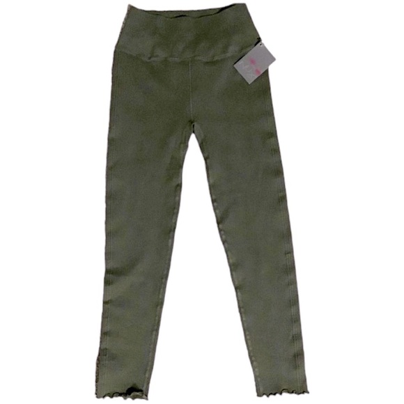 NUX Pants - NWT NUX For the Frill High Rise Ribbed 7/8 Leggings Olive Green Size M/L NEW!